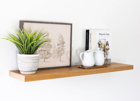 Ready-Made Ultra Thin White Oak Floating Shelf - Ultra Shelf