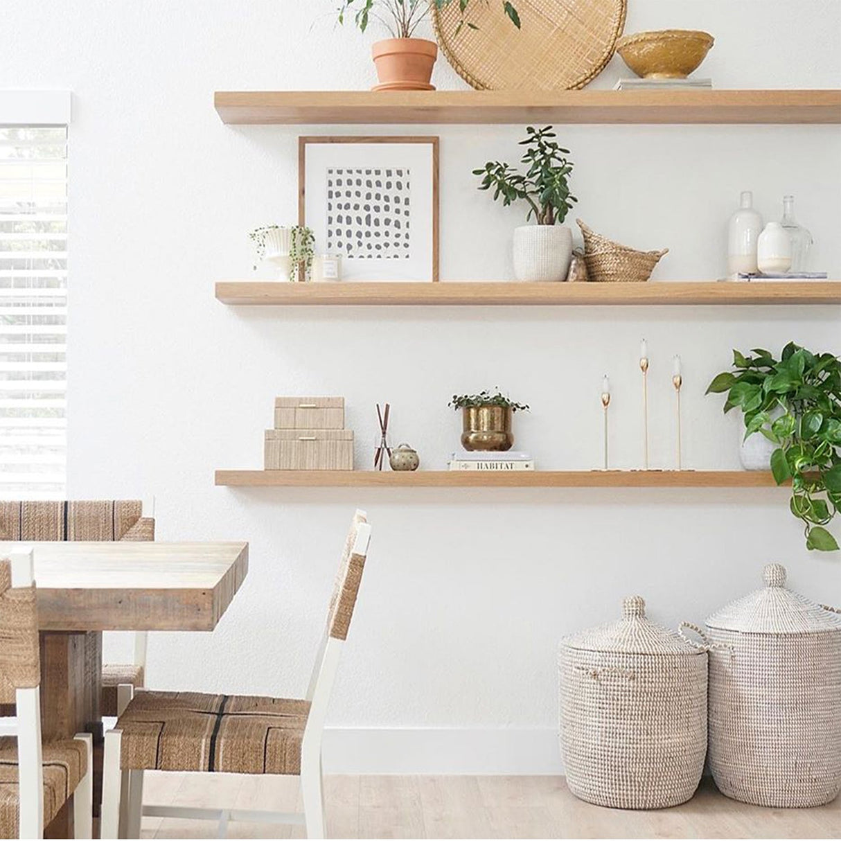 White Oak Floating Shelf