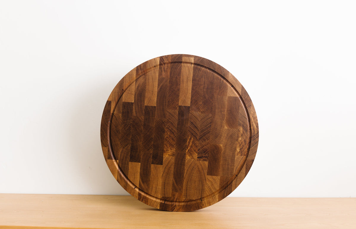 21" Round Solid Wood Cutting Board