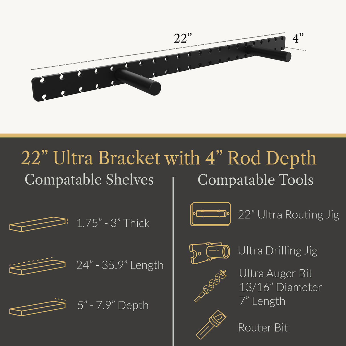 Ultra Studlock Brackets for Floating Shelves
